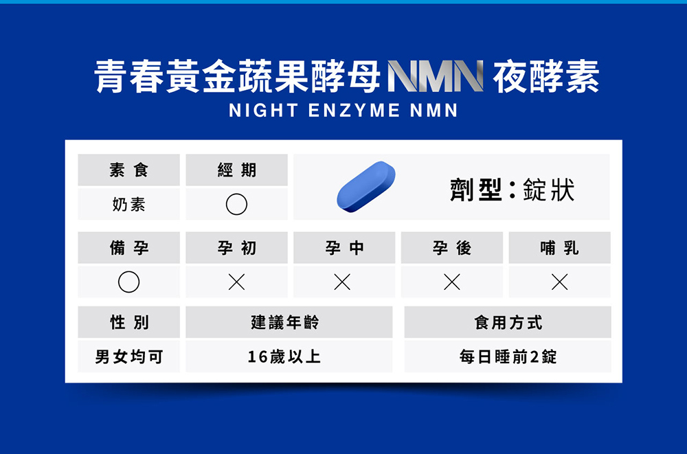 Simply新普利 煥活代謝夜酵素NMN 30錠/盒 (15日)