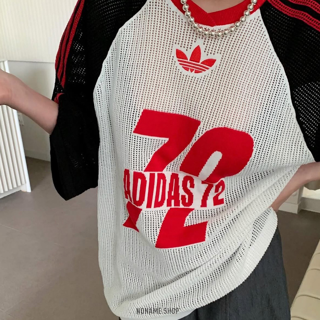 ADIDAS ORIGINALS SS25 72 運動 簡約足球 簍空 針織 短袖 (女款)