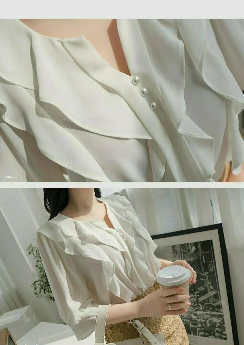 TOP#7433 🤍雲紡漩渦上衣