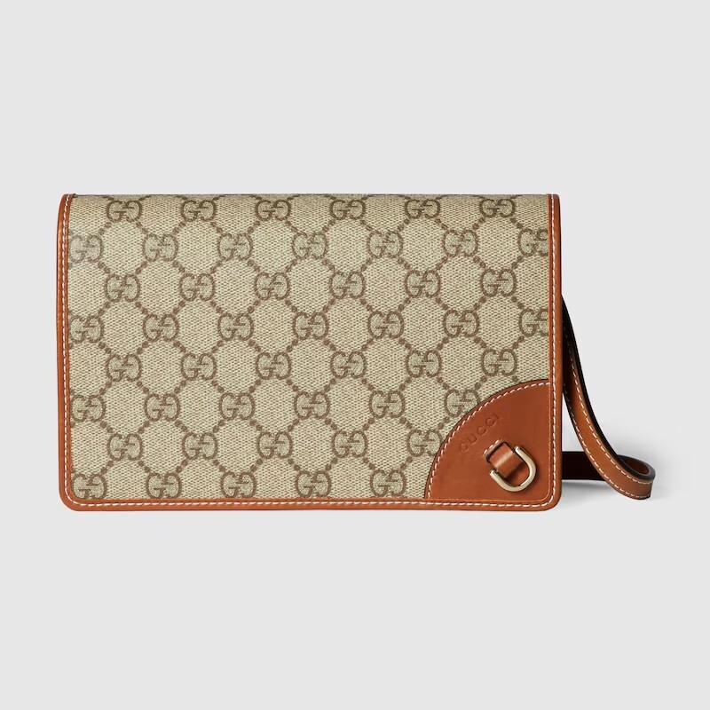 Gucci  EMBLEM系列皮革肩帶錢包