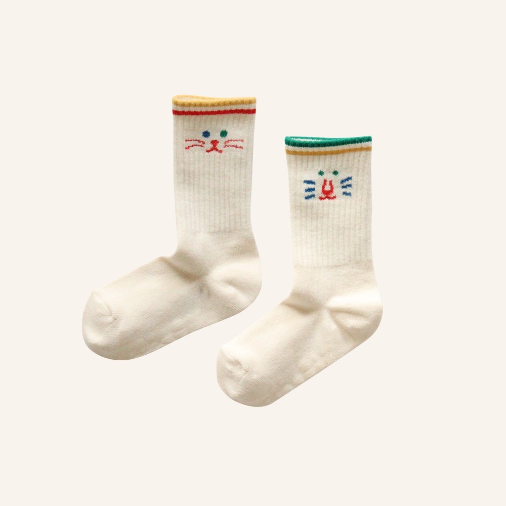 運動感小貓臉譜2入組