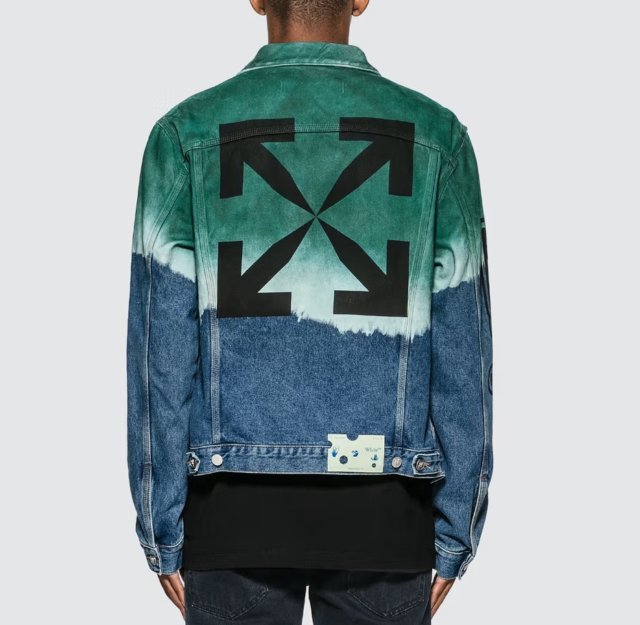 OFF-WHITE PIVON DEGRADE TIE DYE SLIM DENIM JACKET - INDIGO/GREEN PRE ORDER ITEM (預訂中)