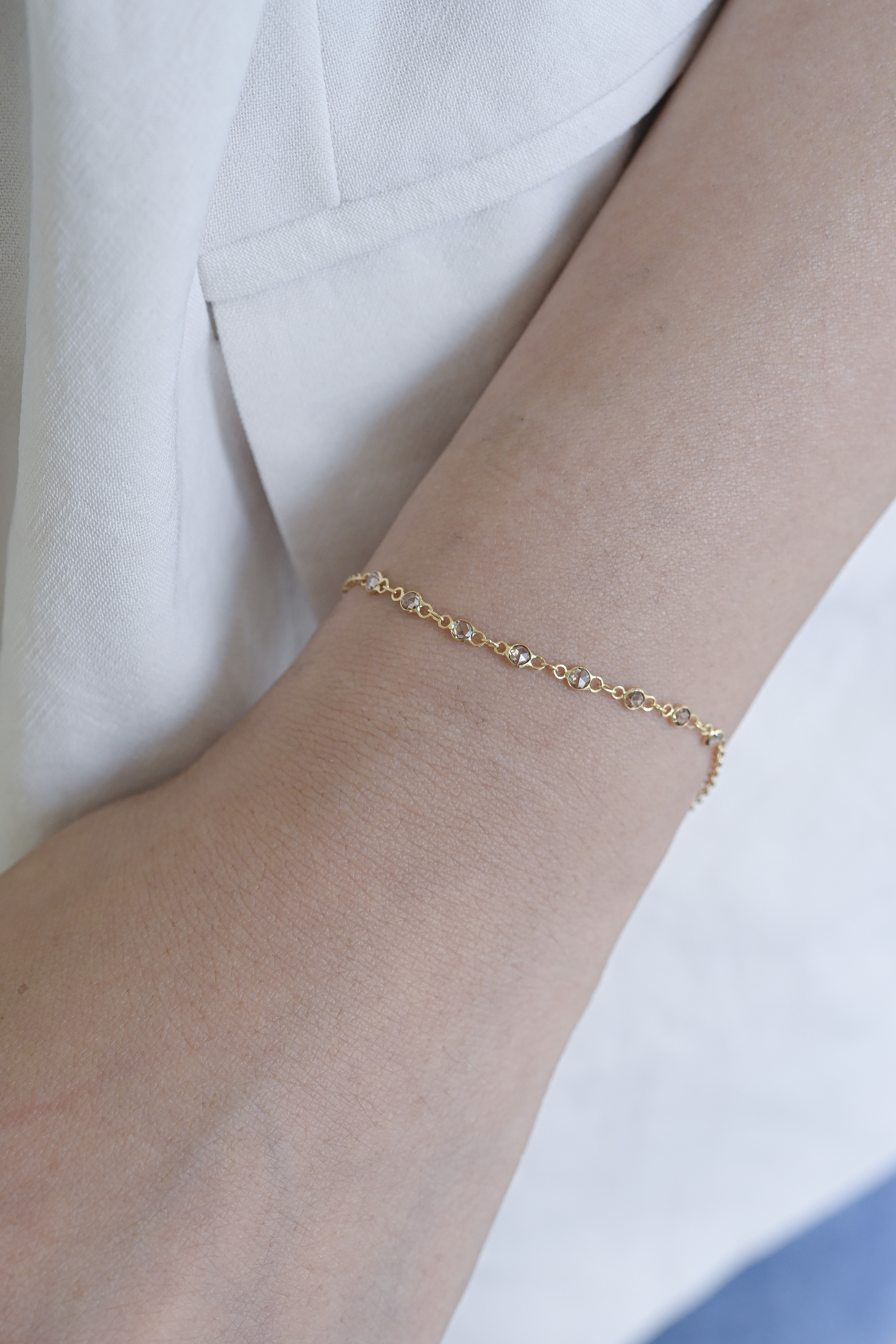 18K Rose Cut Chocolate Diamond Bracelet