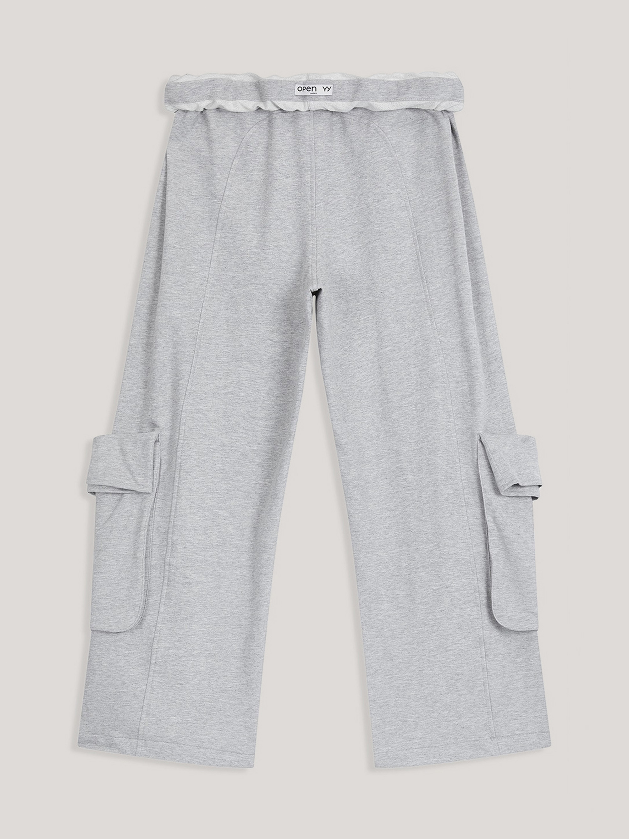 OPEN YY ROLLED WAIST SWEAT CARGO PANTS 長褲