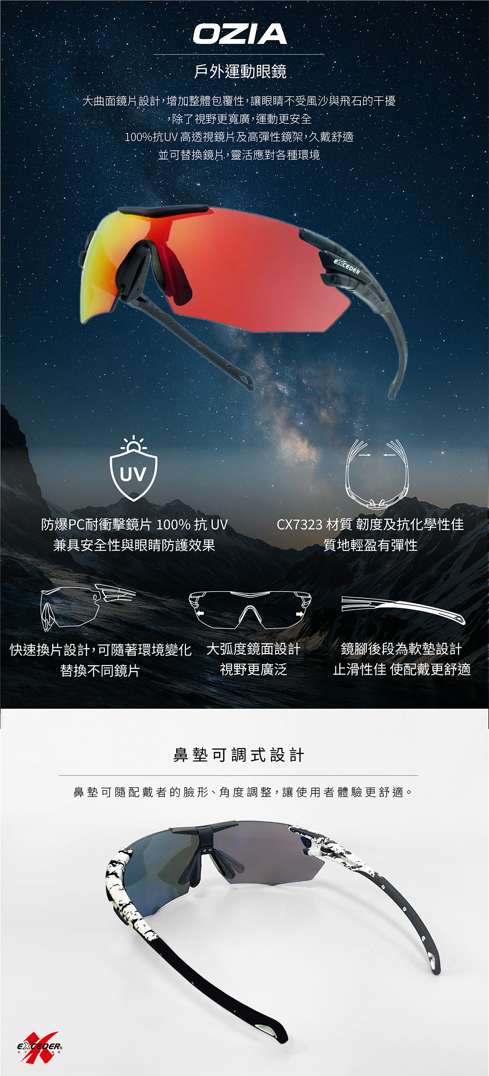 紅色鍍膜太陽眼鏡