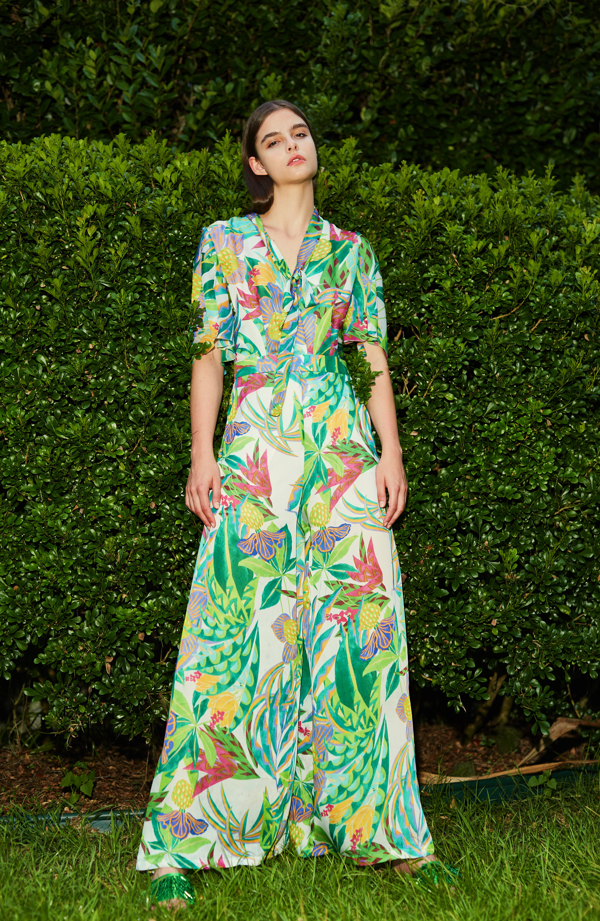 BD10005N1光之森林花草印花連身褲