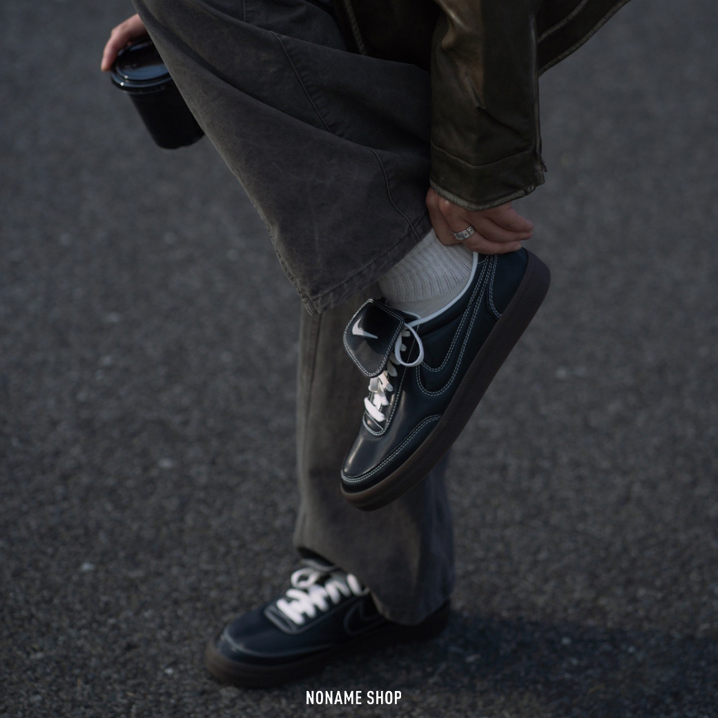 NIKE KILLSHOT 2 PREMIUM BLACK 72 復古 外翻 鞋舌 皮革 休閒 焦糖底 全黑 (男款)