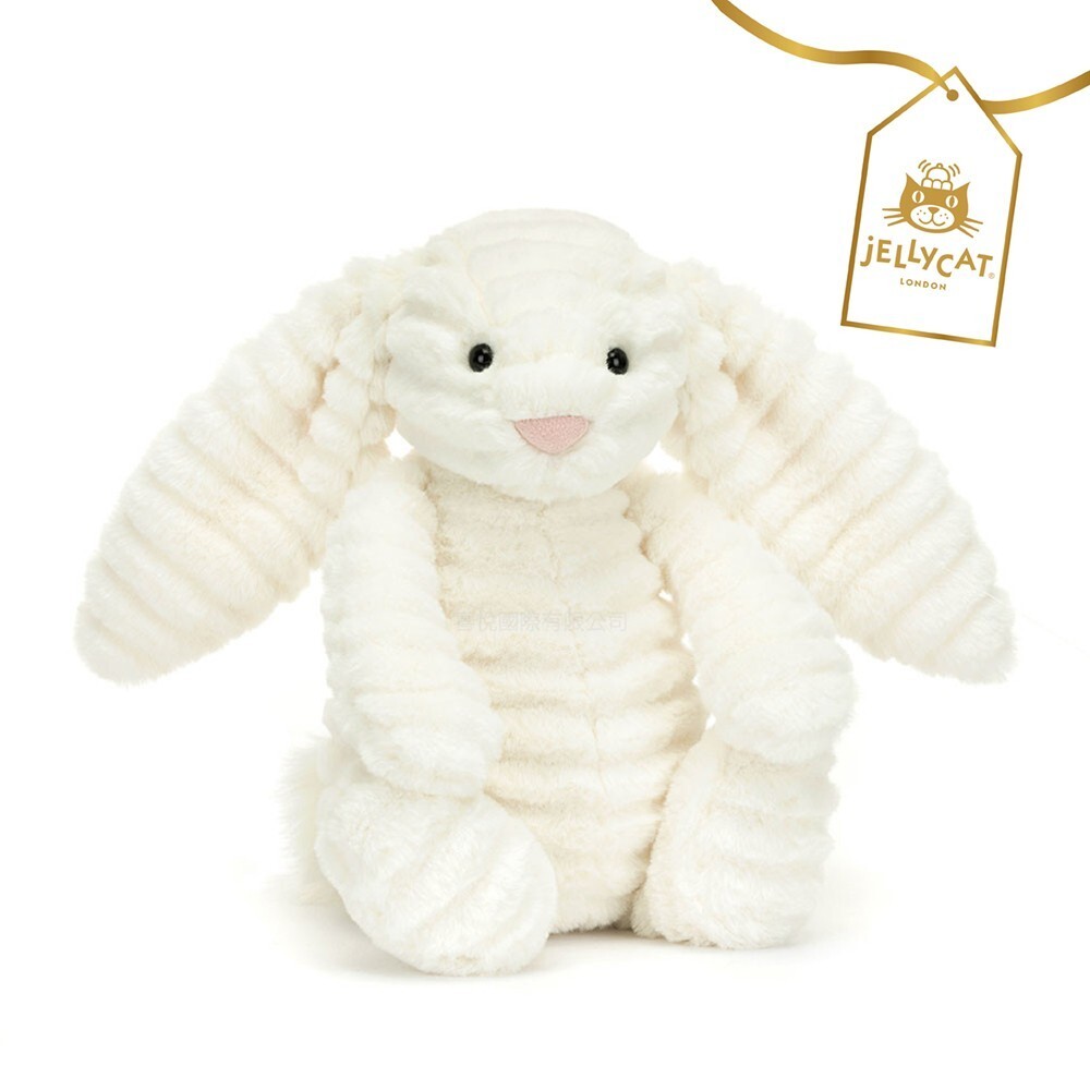 【樂森藥局】Jellycat奢華致臻安撫兔 Nimbus翡翠白玫瑰(金標)31cm/公分、絨毛玩偶