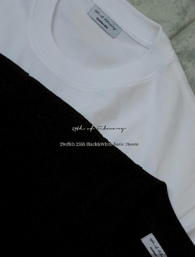 29offeb 25SS Black White basic 2teeee (兩件組)