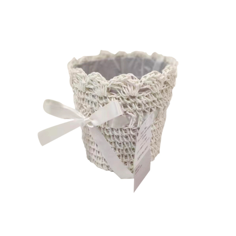 TP 緞帶花盆套/米 直徑約13cm