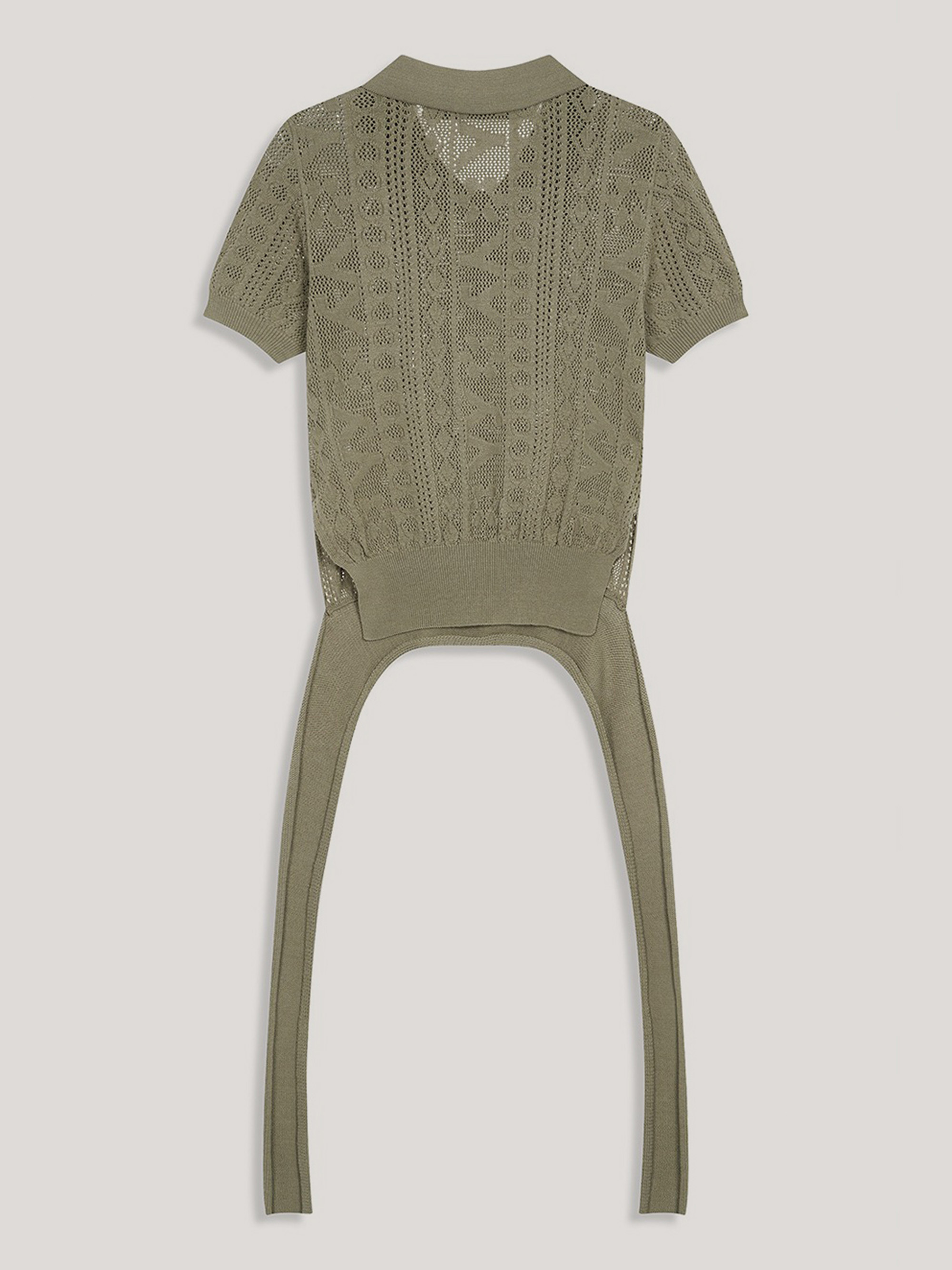 OPEN YY YY JACQUARD KNIT POLO SHIRT 上衣