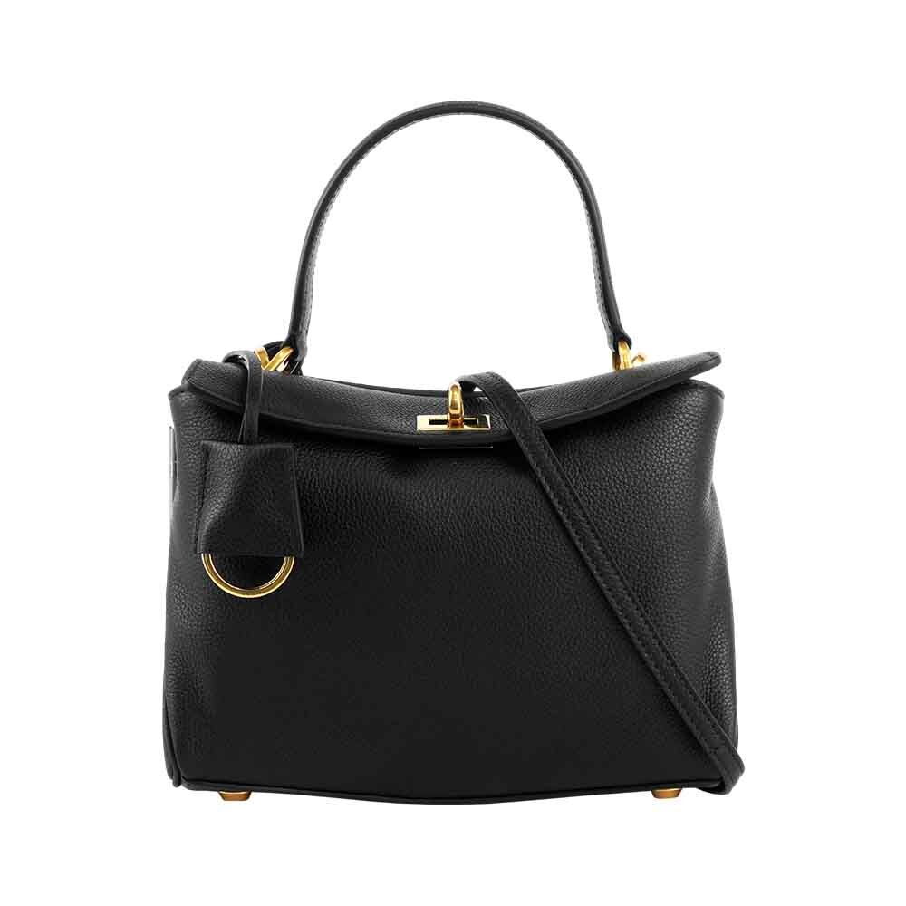 【Balenciaga】Rodeo 金釦粒面小牛皮迷你手提/斜背二用包(黑色)