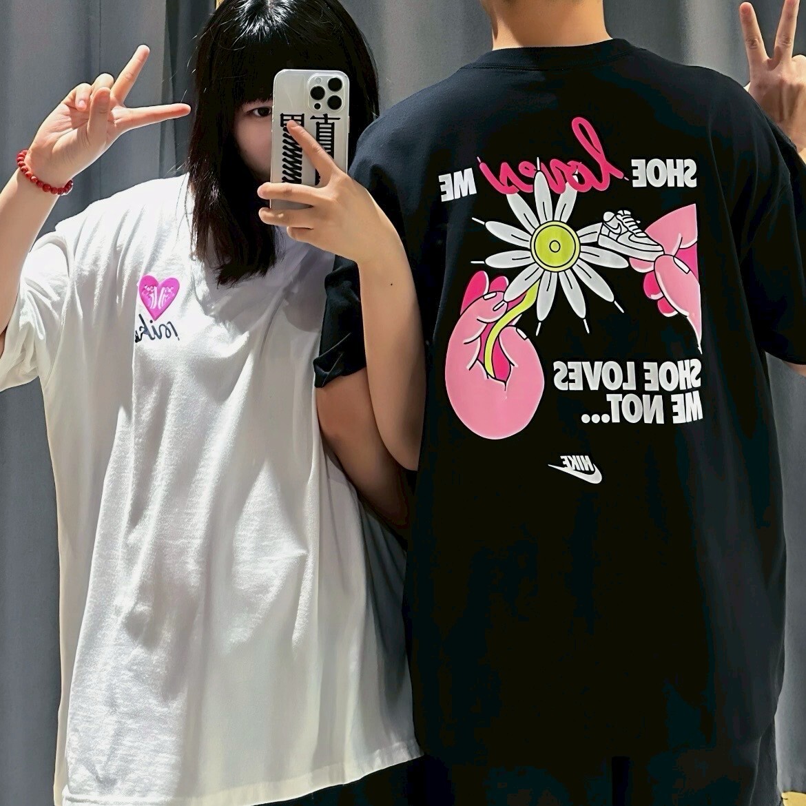 NIKE AS U NSW TEE M90 OC V DAY 黑/白 情人節 手寫LOGO 短袖 T恤 上衣 2色