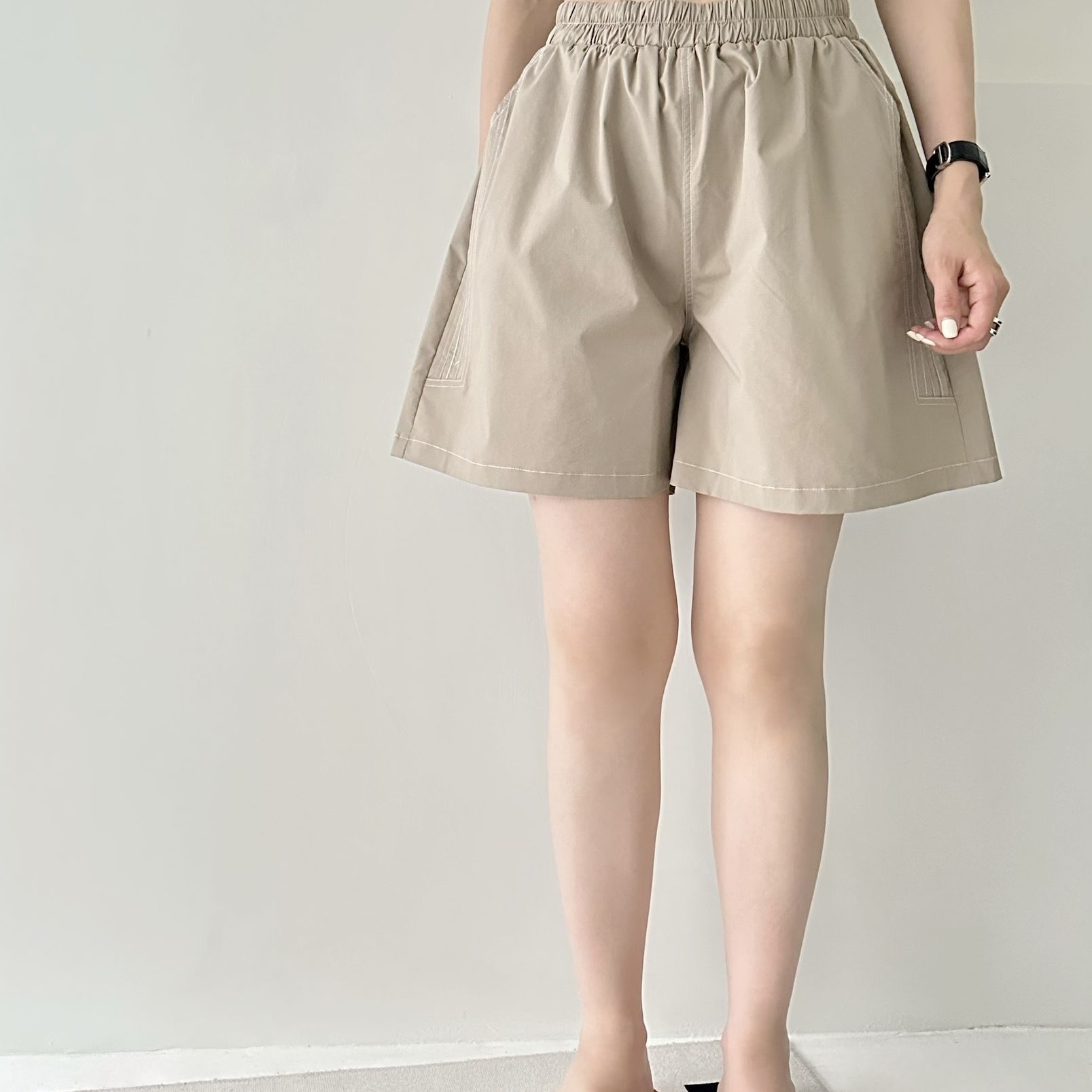 【BONNIE】全橡筋腰車線速乾短褲 (E73-E77)