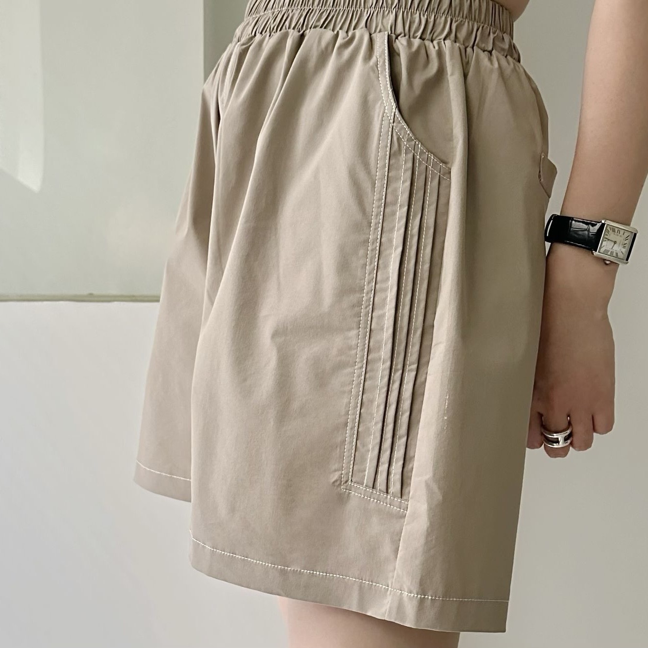 【BONNIE】全橡筋腰車線速乾短褲