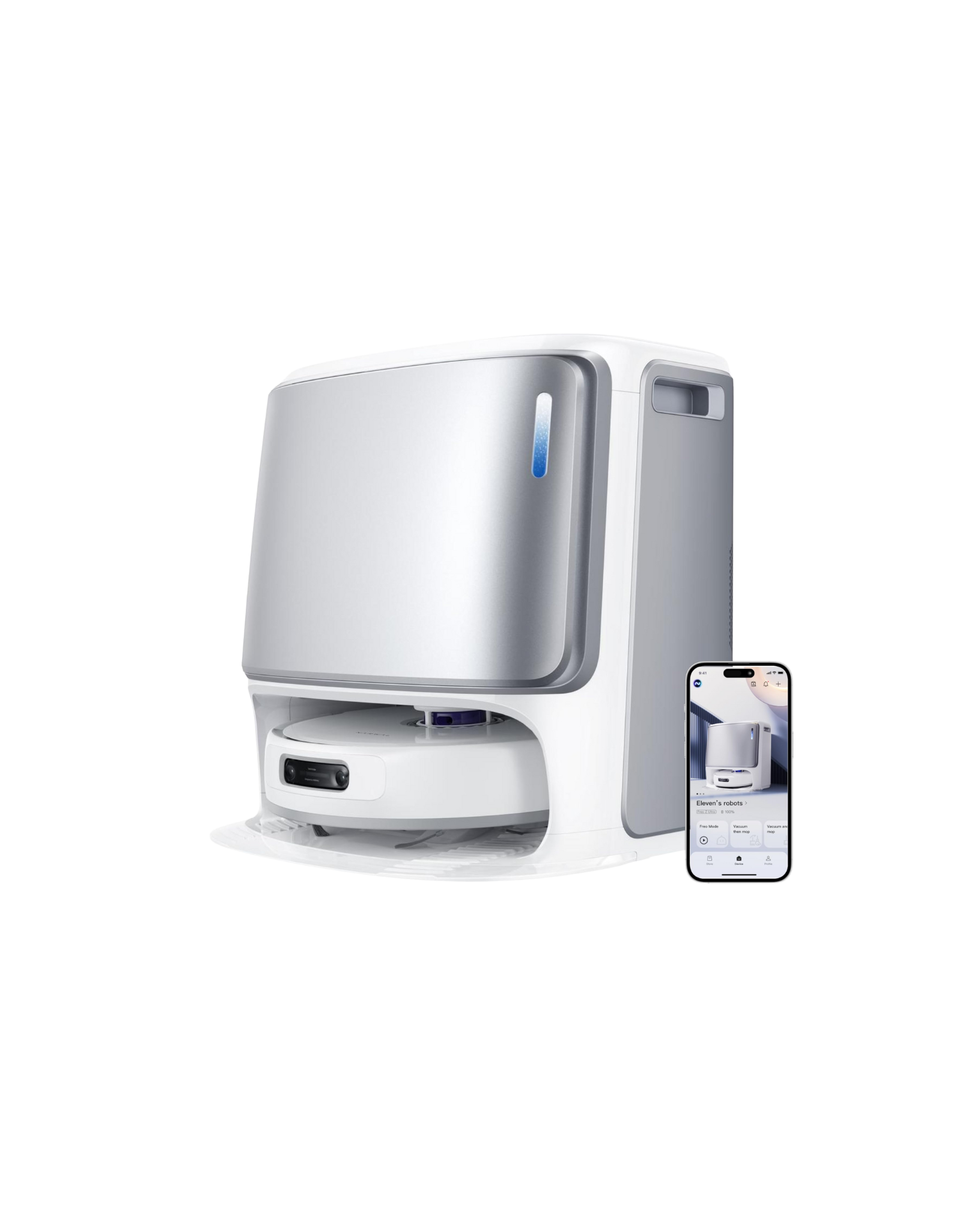 [月付型出租方案] Narwal 雲鯨 | 靚睛鯨Freo Z Ultra真雙目AI掃拖機器人銀白色(熱水熱烘/零纏繞2.0/自動集塵/8核心雙晶片)