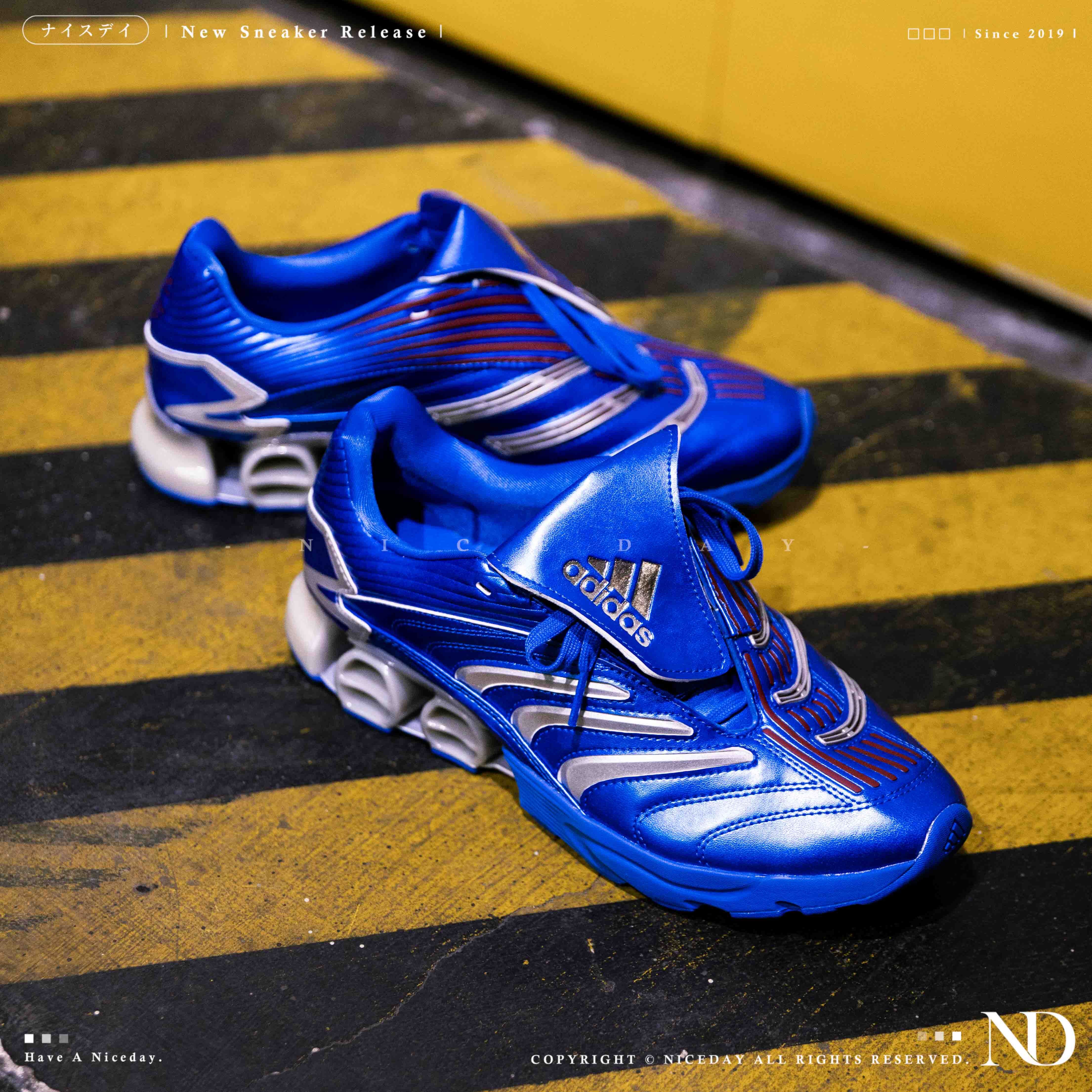 NICEDAY 代購 Adidas Predator Megaride 賽車鞋 復古 翻蓋 藍 水藍 藍白 漆皮 反光 JI3515