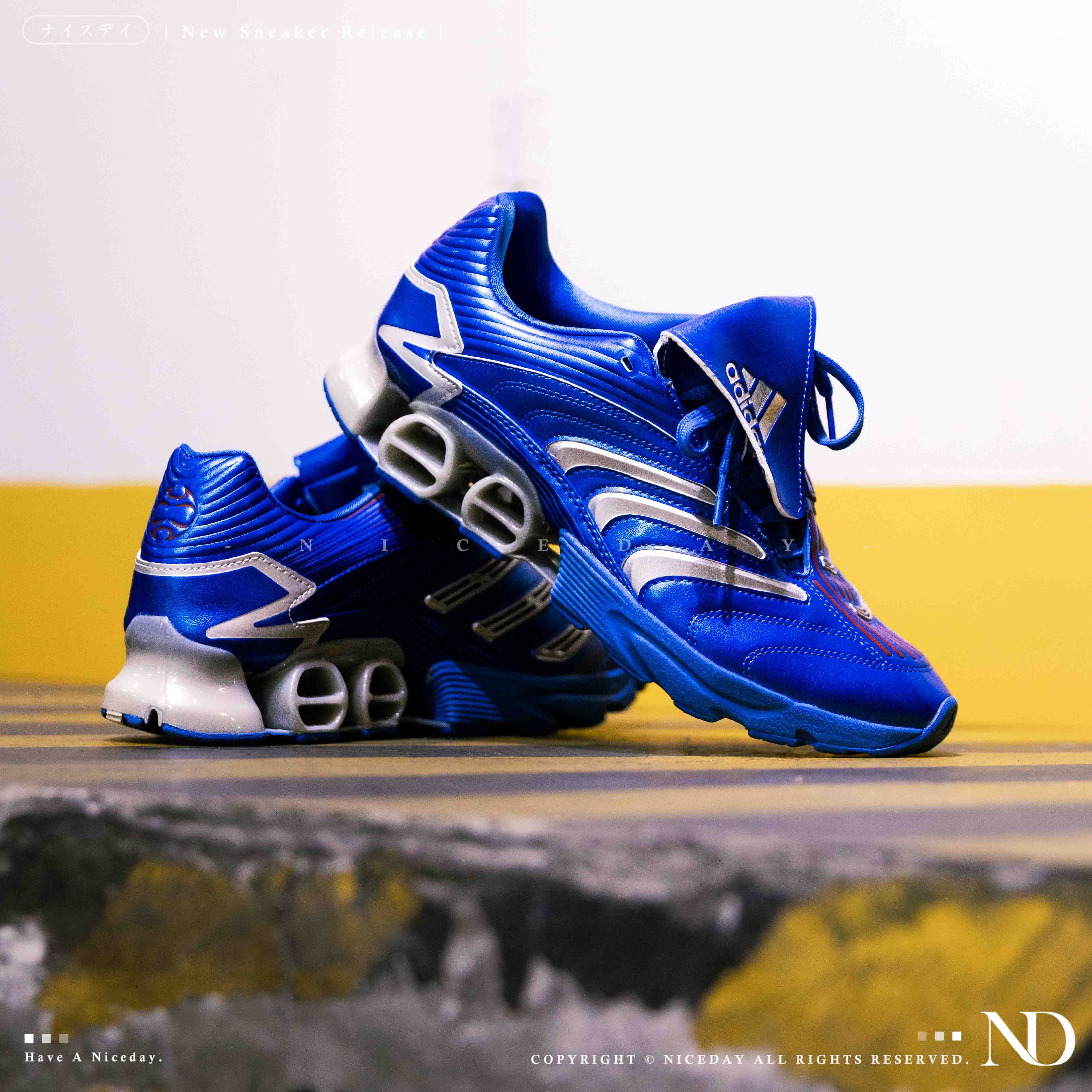 NICEDAY 代購 Adidas Predator Megaride 賽車鞋 復古 翻蓋 藍 水藍 藍白 漆皮 反光 JI3515