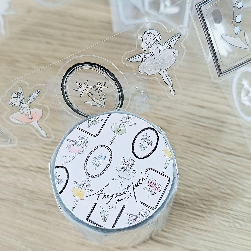 Pei+Pei．幽香小徑 3.5cm割型燙銀亮面PET膠帶 <整捲/分裝>