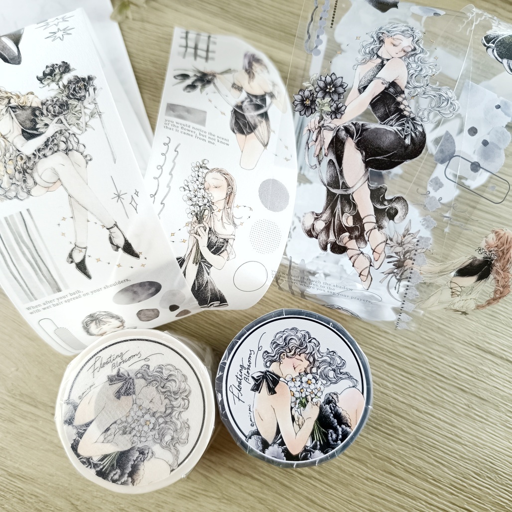 Pei+Pei．浮游生花 5.5cm亮面PET/和紙膠帶 <整捲/分裝>