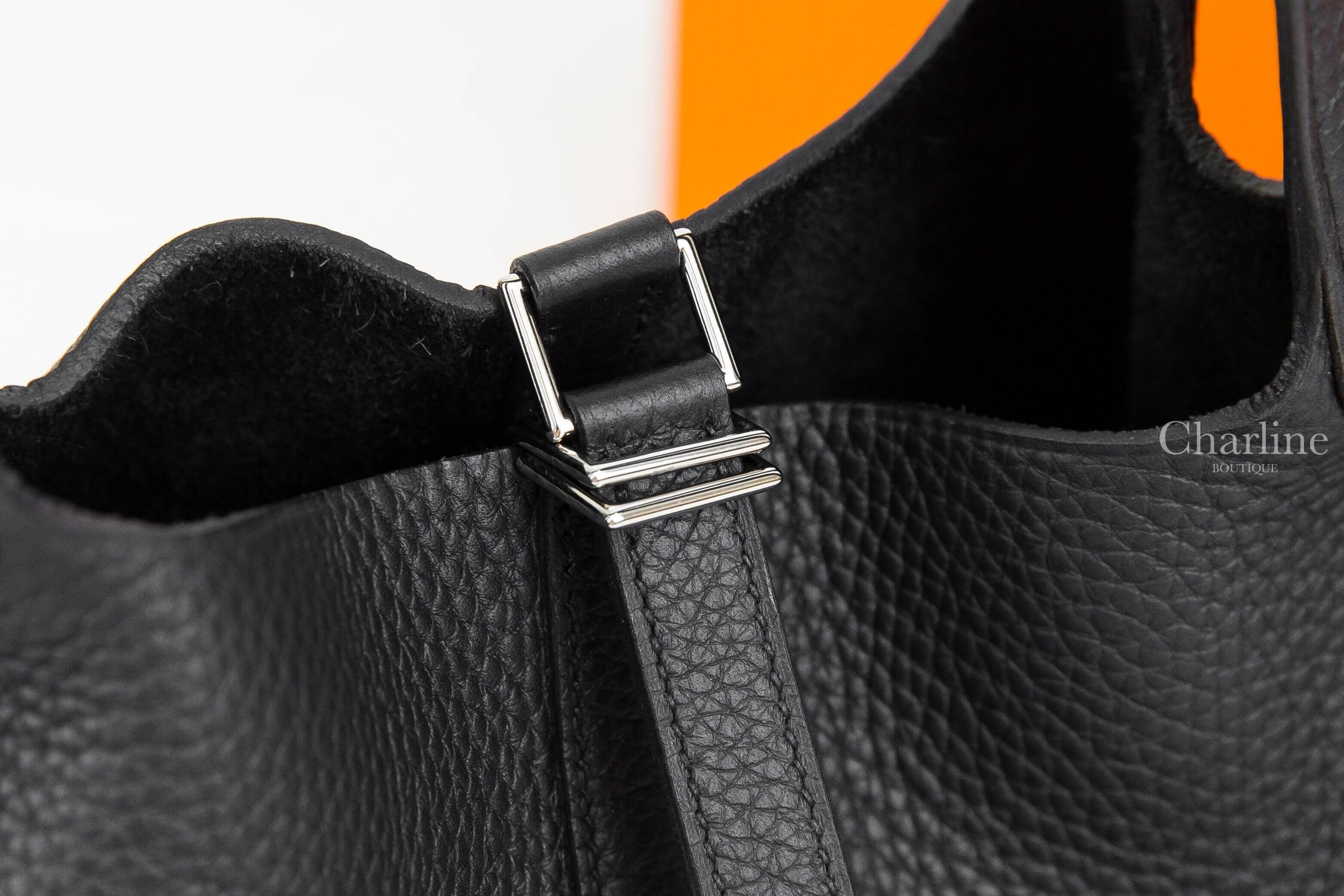 Hermès Picotin Lock 22cm 89 Noir Taurillon Clemence 黑色銀釦中型提把水桶包