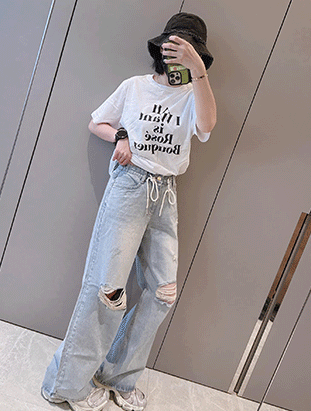 春夏新款/破損落地寬褲 MANIFEST正韓🇰🇷