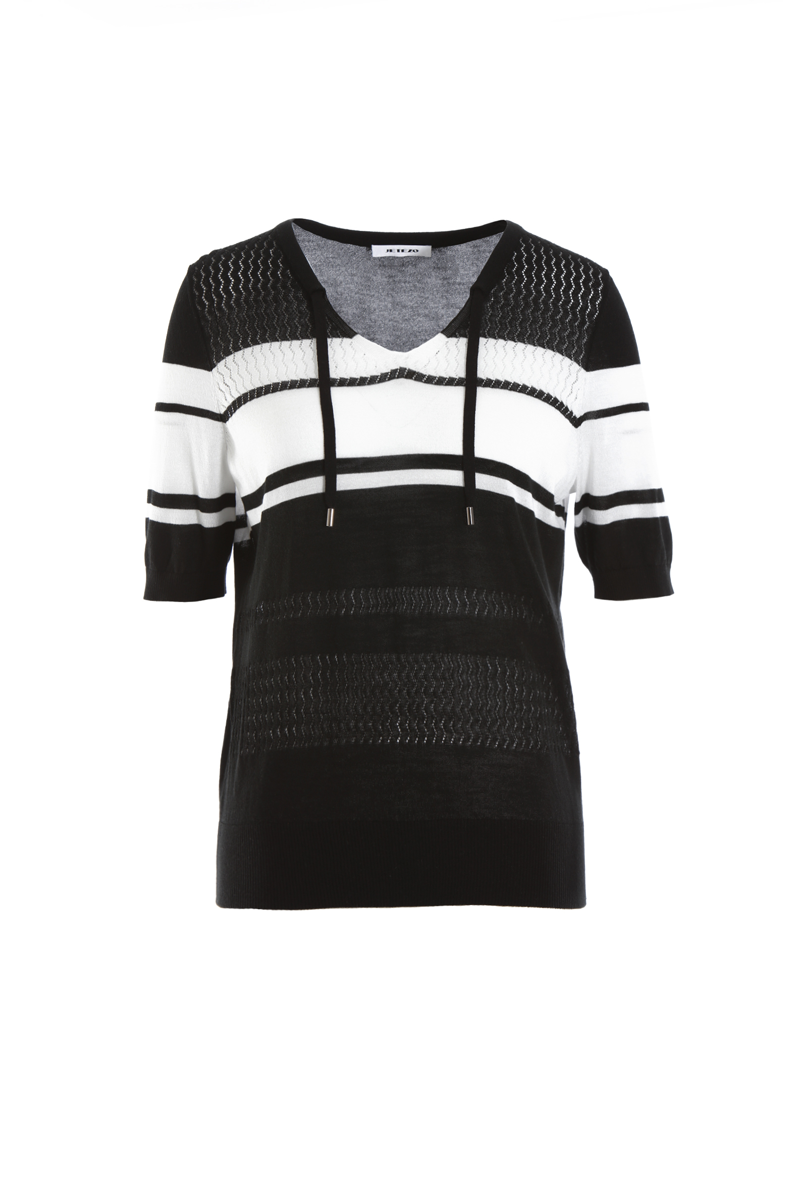 BD10238A1 天絲寬線條連帽線衫