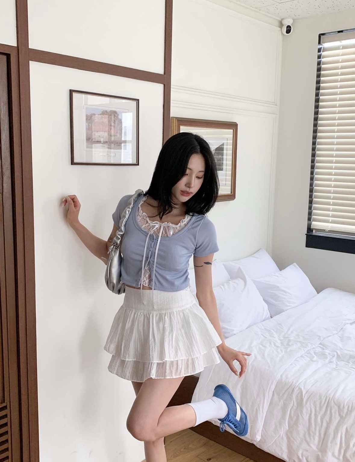 【優惠現貨】韓國LACE排扣貼身TOP（4色）