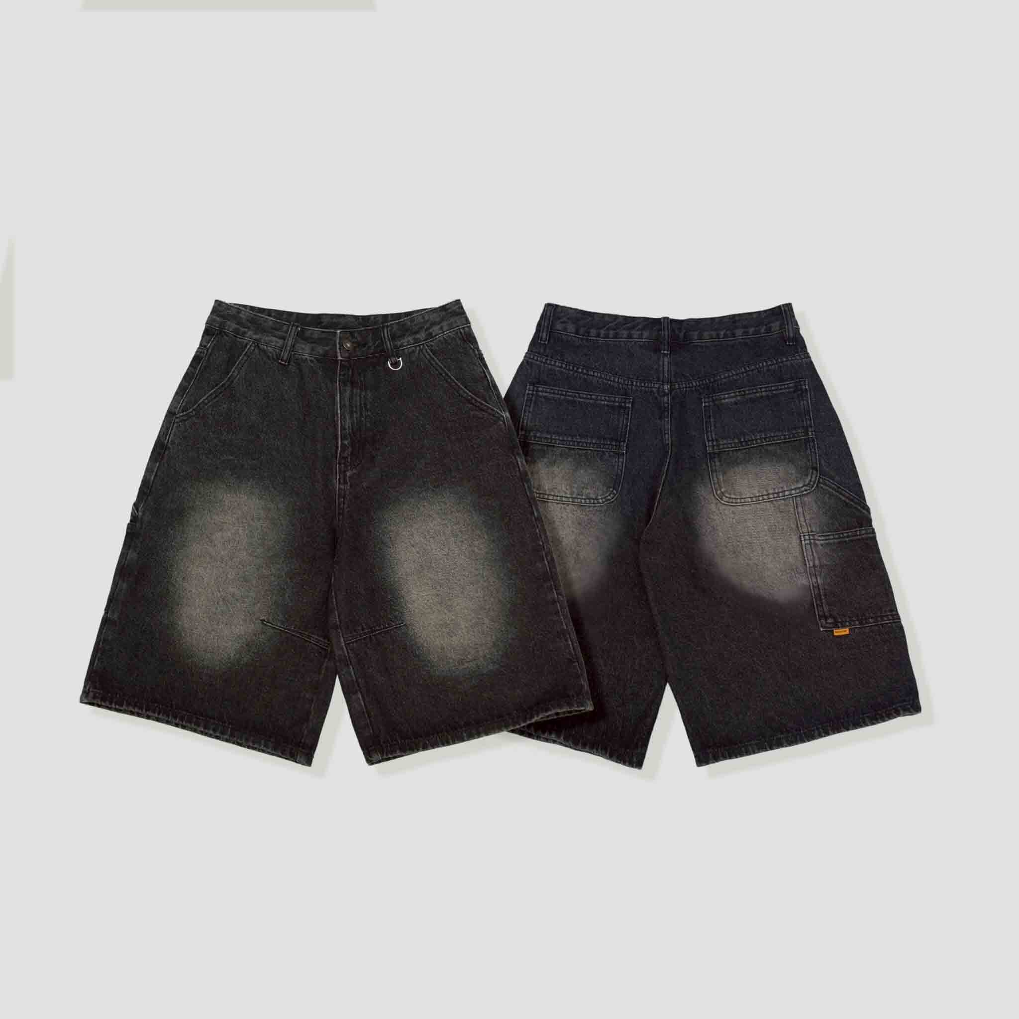 【車庫服飾】QUEST Vintage Wash Jorts / 復古水洗七分牛仔褲