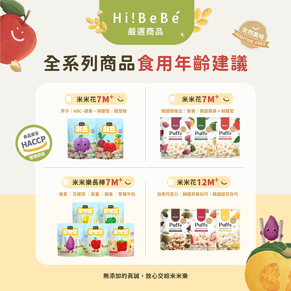 【HIBEBE洛奇】 米米樂長棒|蘋果 香蕉 花椰菜 紫薯|7m+/30g|草莓牛奶12m+/40g|嬰兒餅乾  袋裝  副食品 米米棒