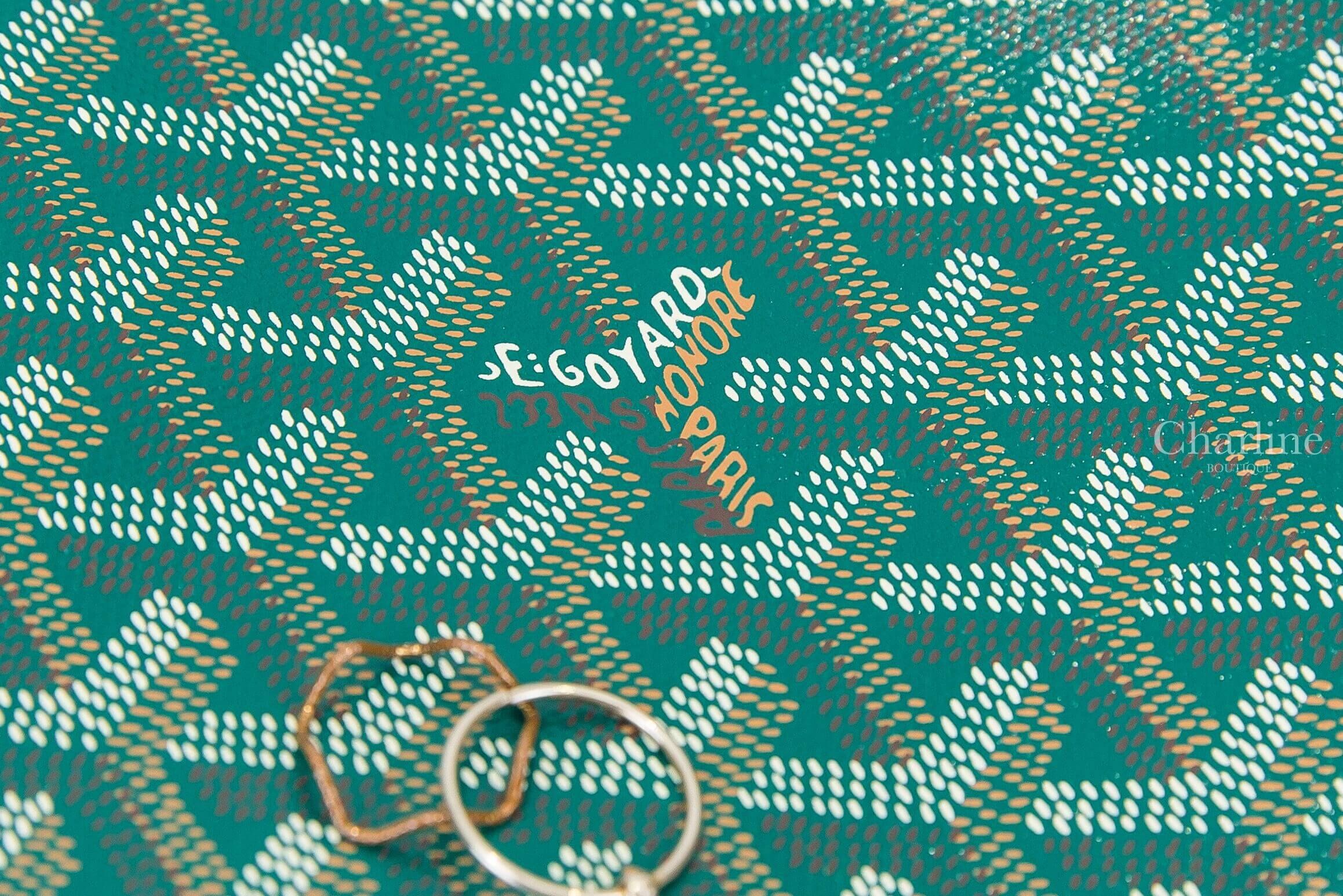 Goyard Artois PM Bag 綠色帆布小牛皮同色提把小型拉鍊托特包