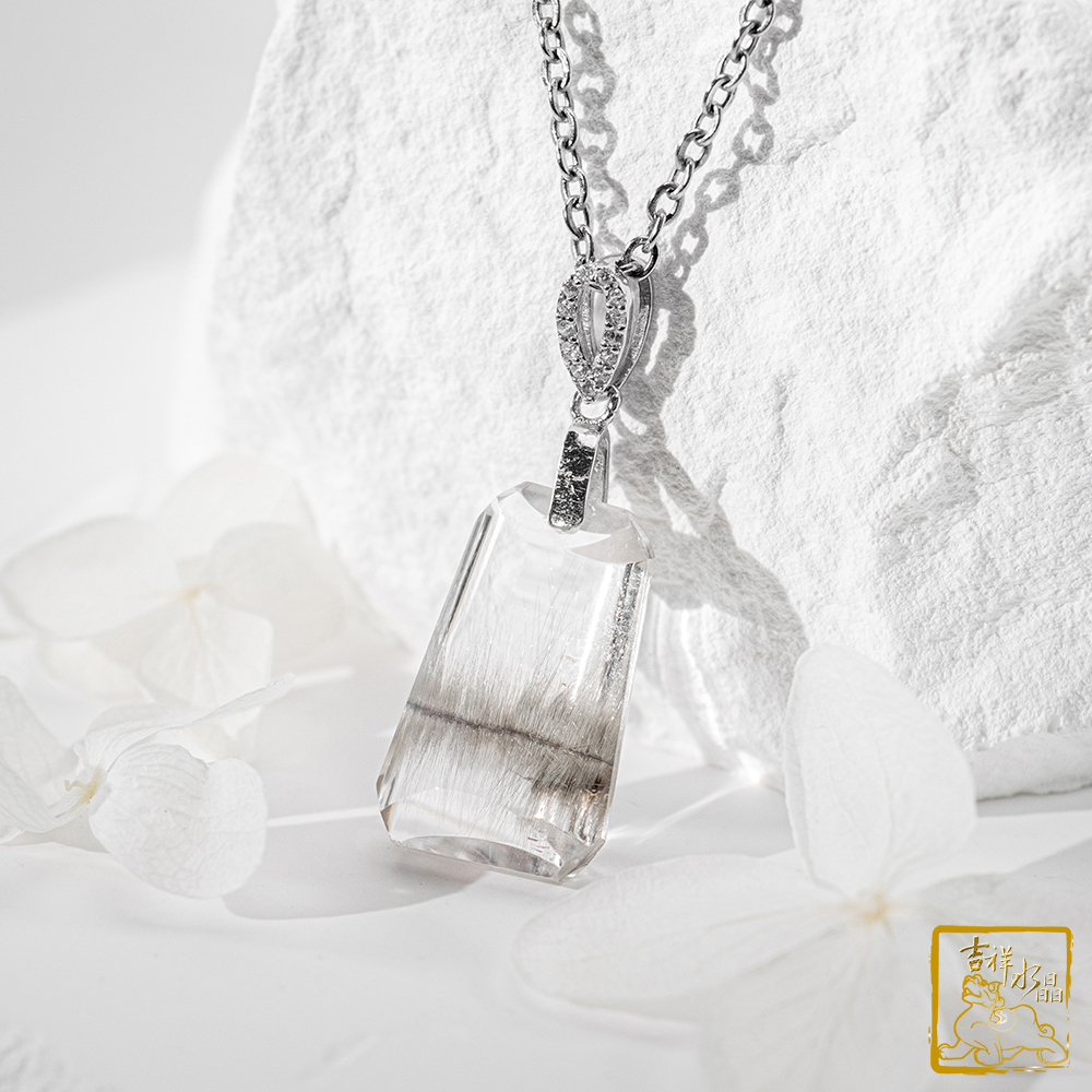 黑銀鈦晶無事牌墜 3.7g 驅邪避凶