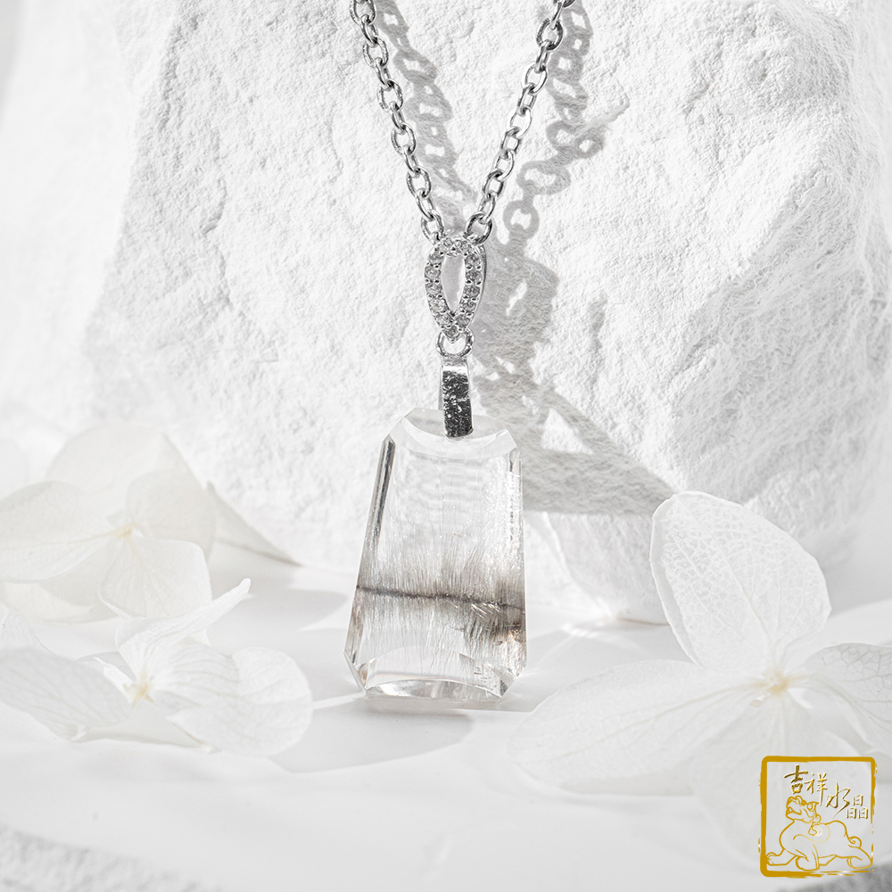 黑銀鈦晶無事牌墜 3.7g 驅邪避凶