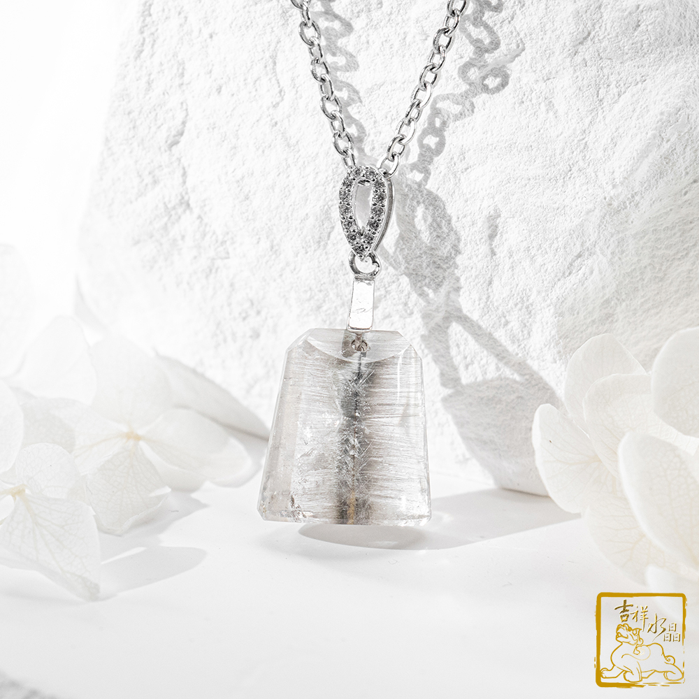 黑銀鈦晶無事牌墜 3.5g 驅邪避凶