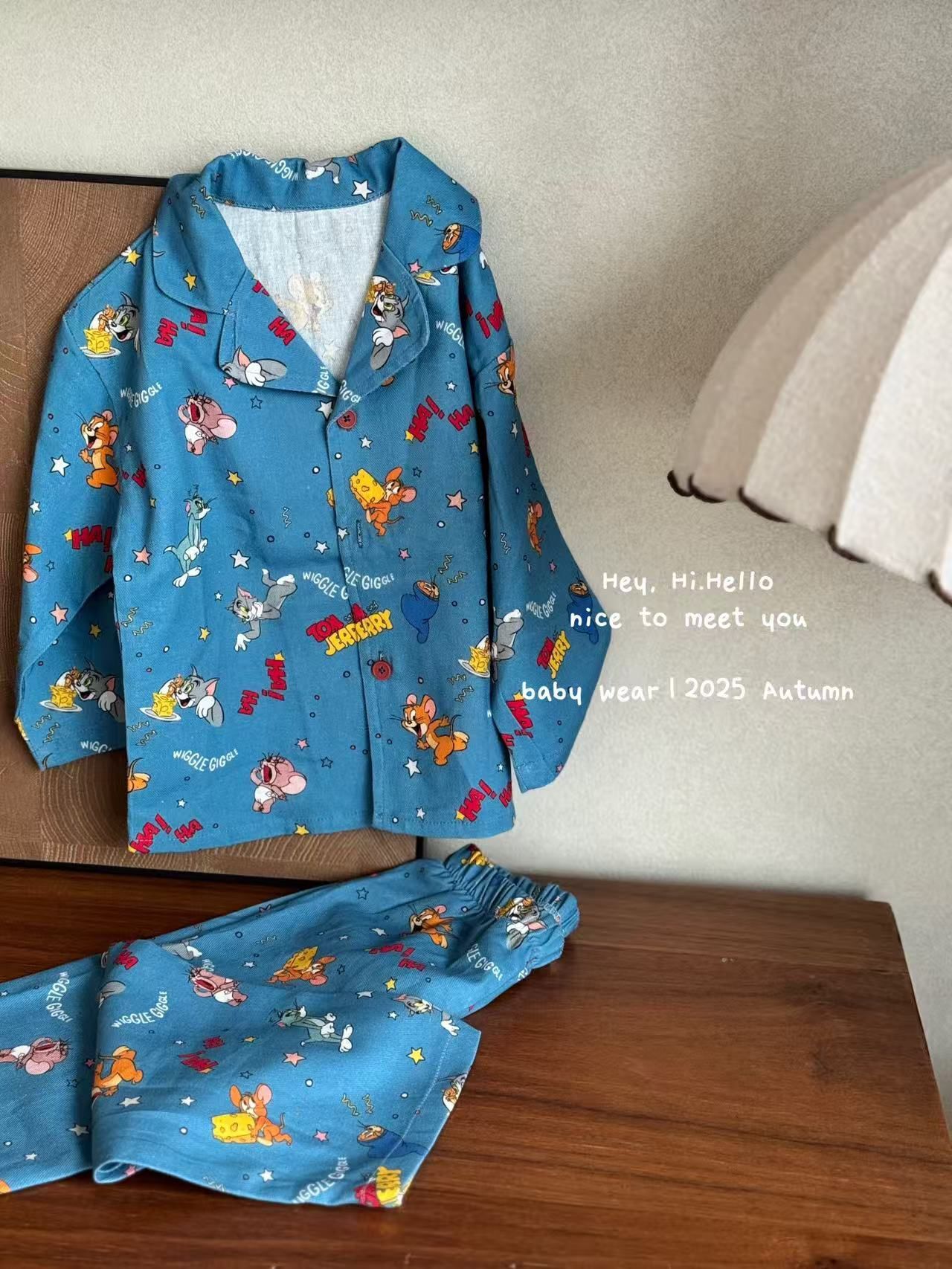 韓版 純棉卡通翻領家居服