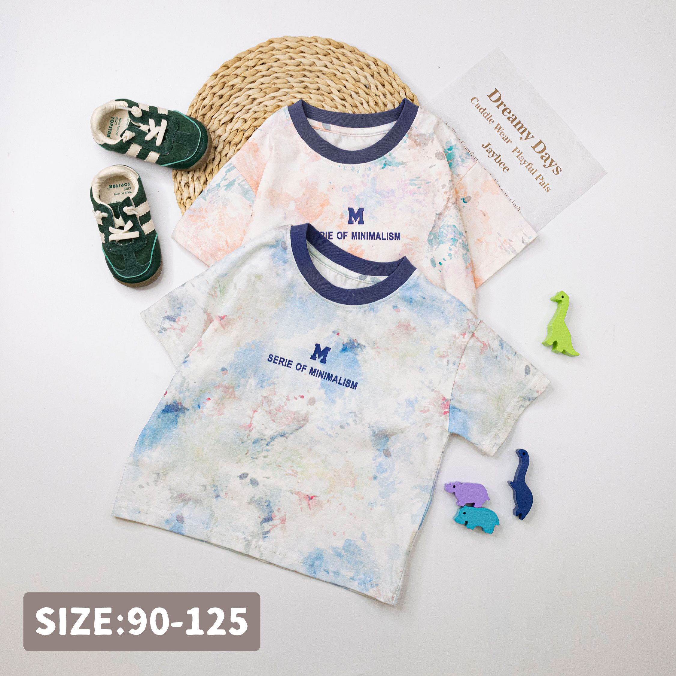 繽紛水墨暈染英字上衣＊二色 (H50680)