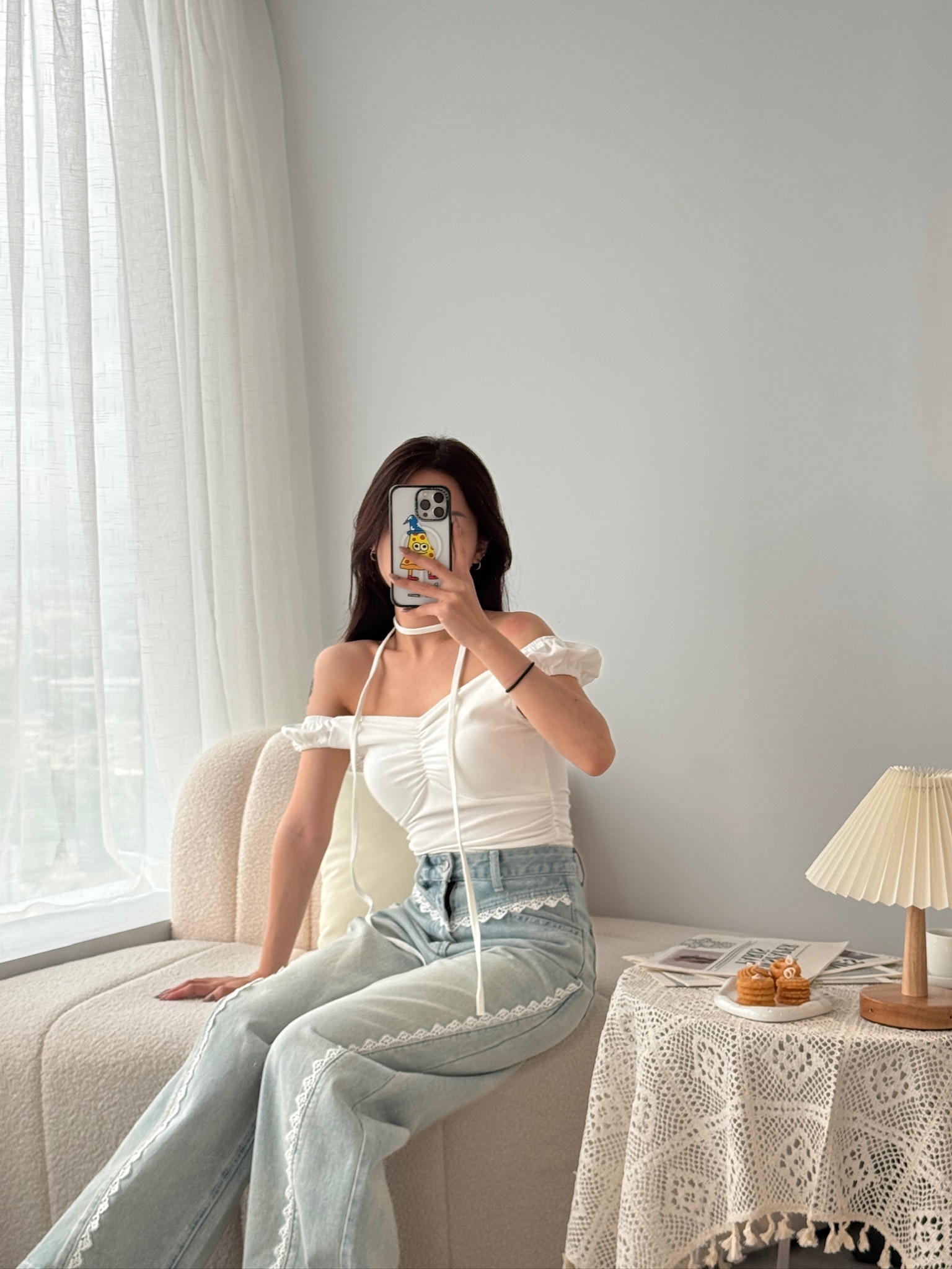 現貨 抓皺繞脖上衣