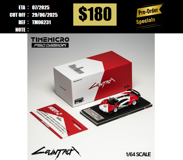 PO-$180 * TIME MICRO * 1:64 LAMBORGHINI COUNTACH LPI800-4 PSC V CONCEPT MARLBORO [OD23/06]