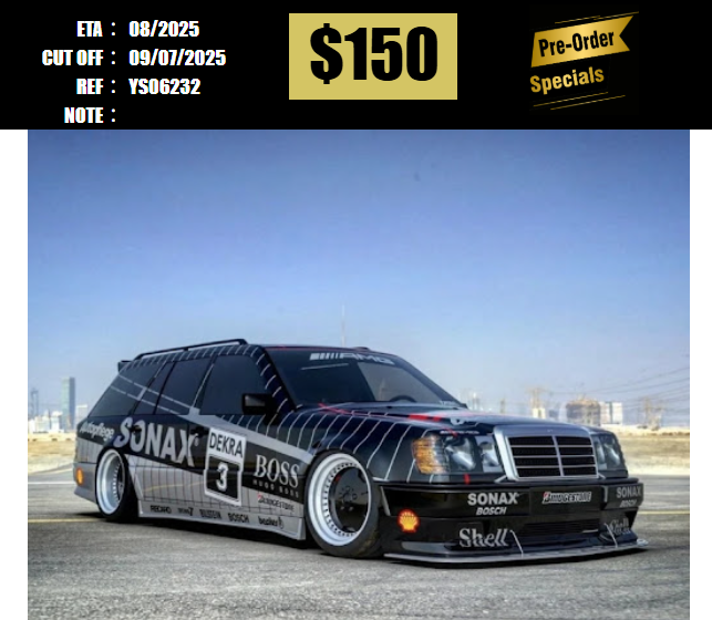 PO-$150 * YS MODEL * 1:64 MERCEDES BENZ E CLASS MK1 S124 ESTATE BOSS [OD23/06]