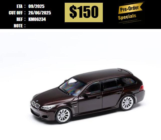 PO-$150 * KING MODEL * 1:64 BMW 5 SERIES MK4 WAGON BLACK [OD23/06]