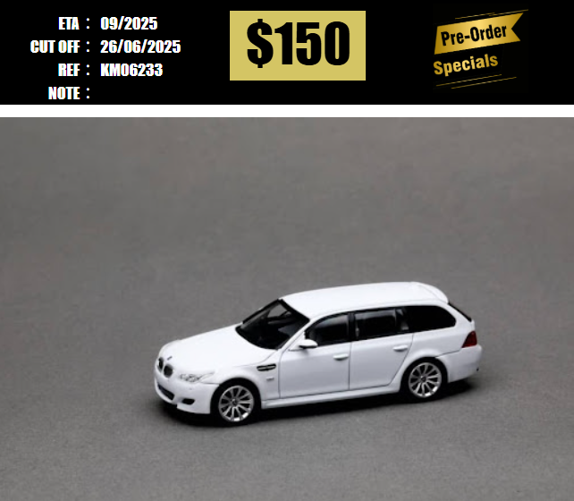 PO-$150 * KING MODEL * 1:64 BMW 5 SERIES MK4 WAGON WHITE [OD23/06]