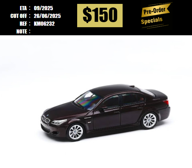 PO-$150 * KING MODEL * 1:64 BMW 5 SERIES MK4 SEDAN BLACK [OD23/06]