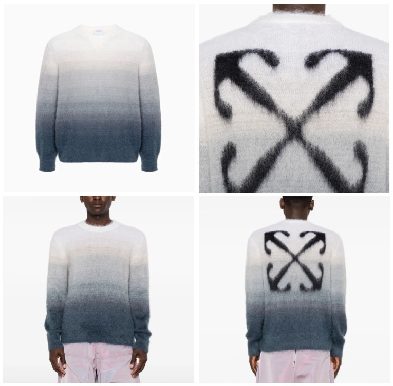 OFF-WHITE ARROWS OMBRE BRUSHED MOHAIR JUMPER - PRE ORDER ITEM (預訂中)