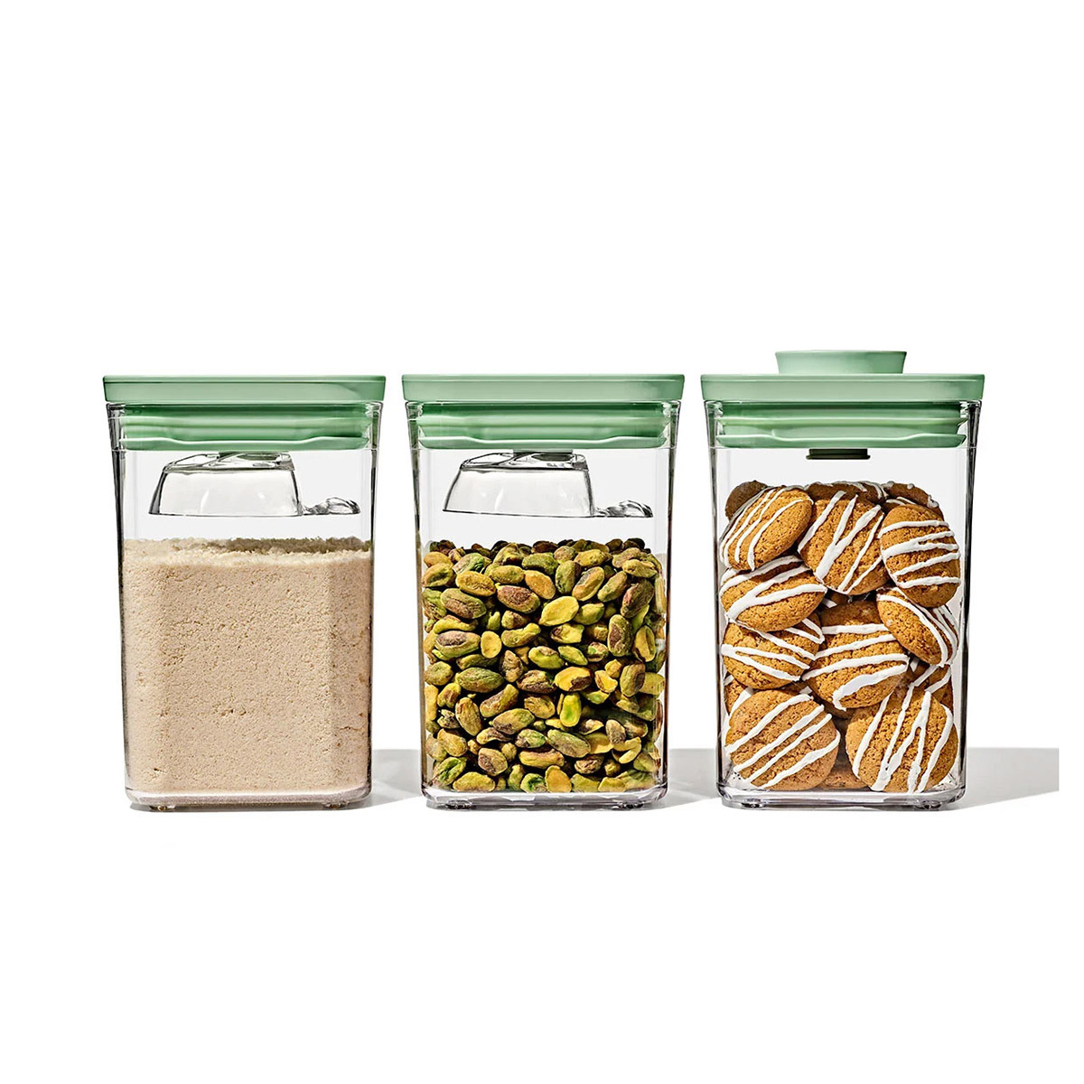 美國品牌OXO Good Grips 3件儲物盒連2小量匙套裝 - 限量版 開心果色 -11401000