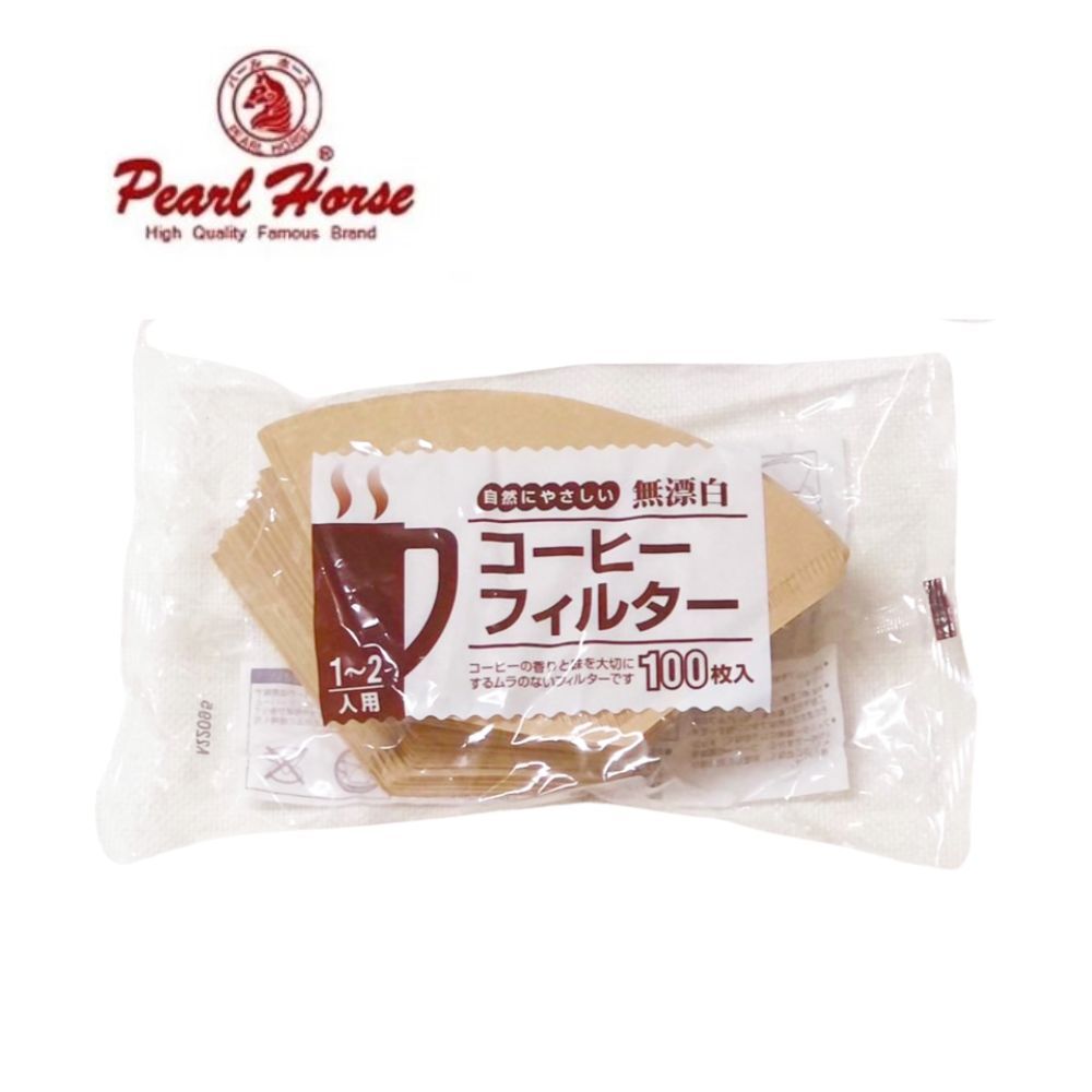 日本 寶馬牌 扇形咖啡濾紙 100入(1~2人份 / 2~4人份) /無漂白濾紙 / 平底濾紙 / 日本濾紙