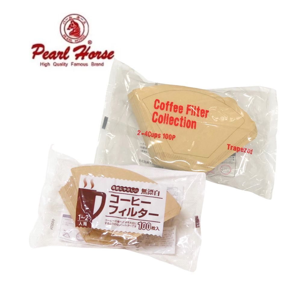 日本 寶馬牌 扇形咖啡濾紙 100入(1~2人份 / 2~4人份) /無漂白濾紙 / 平底濾紙 / 日本濾紙