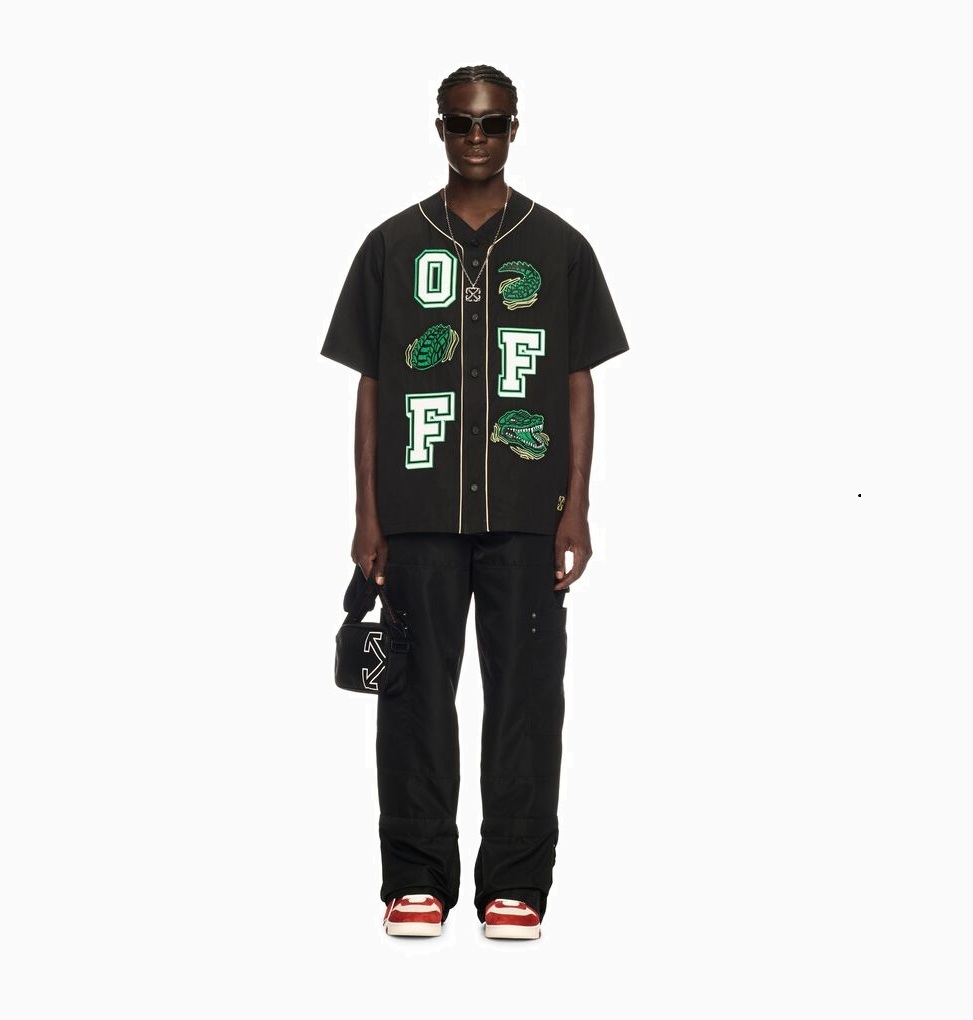OFF-WHITE BLACK CROCODILE BASEBALL SHIRT S/S - PRE ORDER ITEM (預訂中)