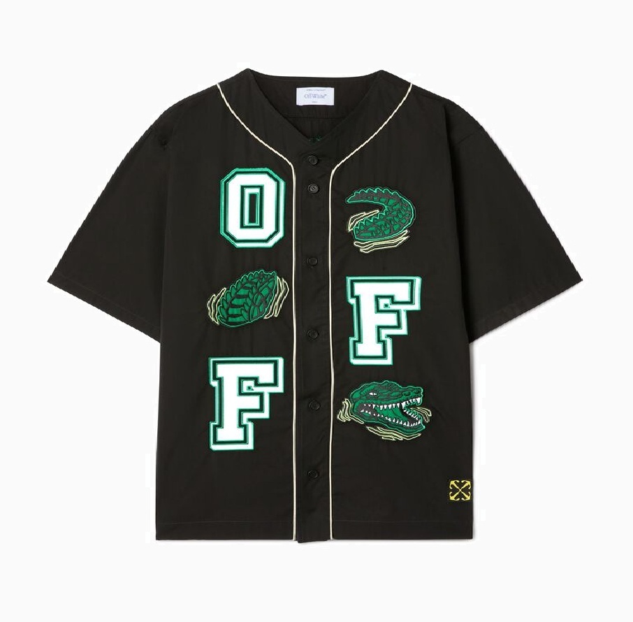 OFF-WHITE BLACK CROCODILE BASEBALL SHIRT S/S - PRE ORDER ITEM (預訂中)