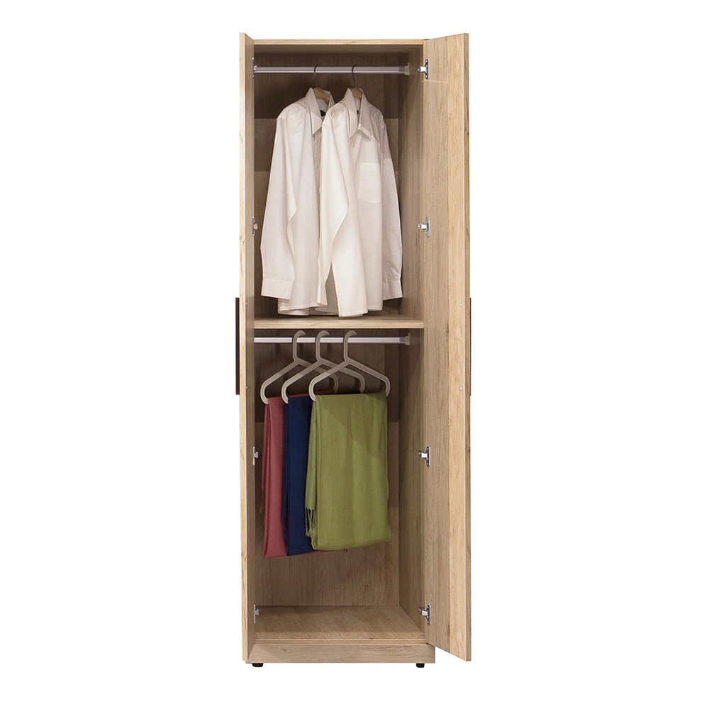 艾加2尺二門衣櫃(雙吊桿)