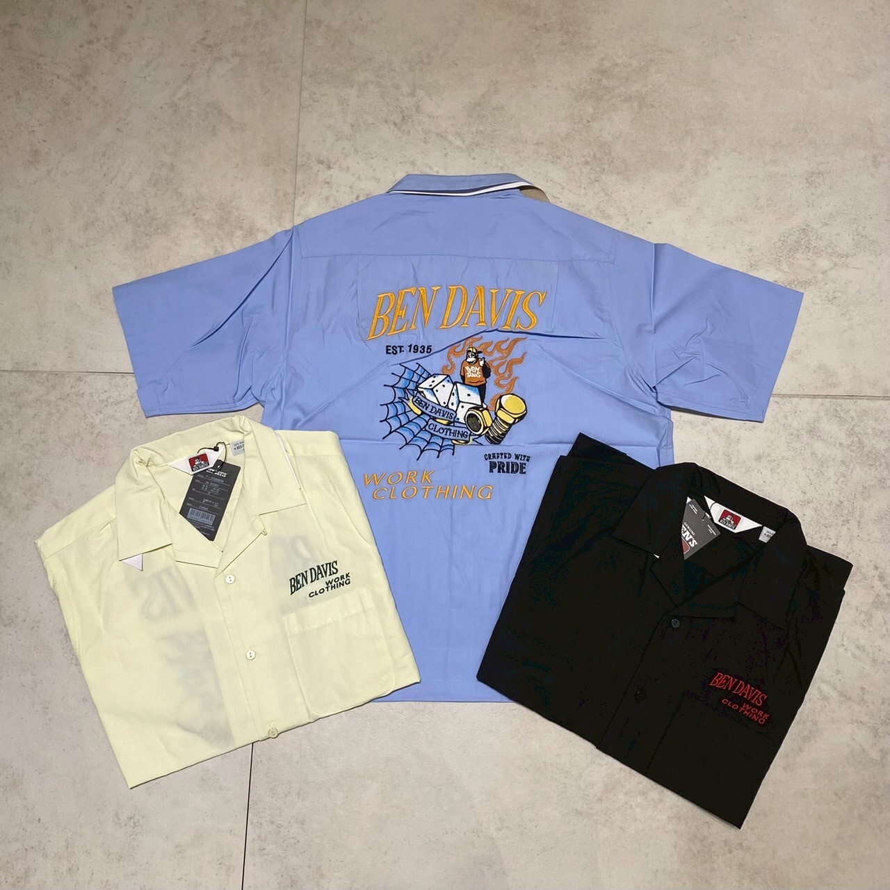 Ben davis 骰子刺繡背圖 立領短袖襯衫 T-25580039